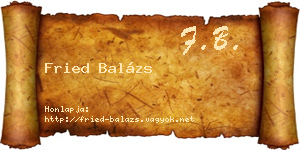 Fried Balázs névjegykártya