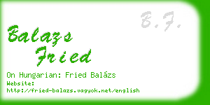 balazs fried business card